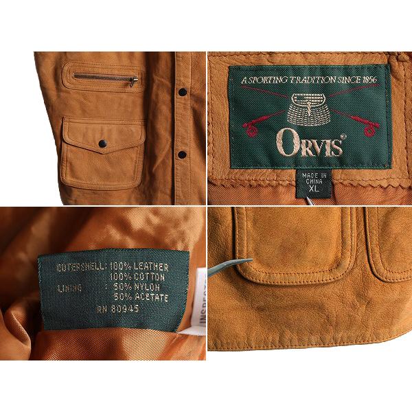 90s オービス 本革 スウェード ハンティング ベスト メンズ XL 90年代 オールド 旧タグ ORVIS ヌバック フィッシング 大きいサイズ 重ね着｜tzdfb97470｜04