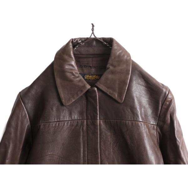 90s ブルックスブラザーズ 本革 ラム レザー ジャケット レディース M 