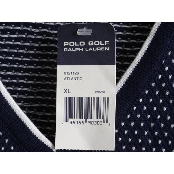 タグ付き 新品 デッドストック USA製 ■ ポロ ゴルフ Vネック コットン ニット ベスト ( メンズ XL ) 90年代 POLO GOLF  ラルフローレン 紺