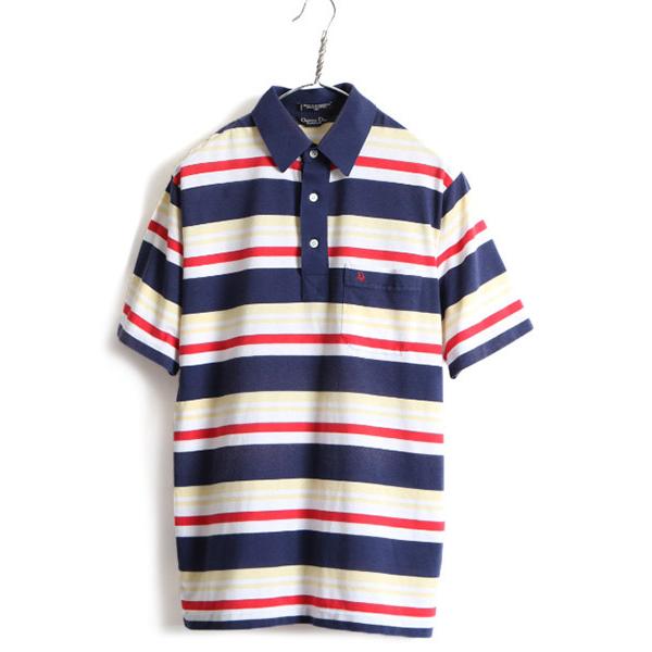 90s オールド ■ クリスチャンディオール ボーダー 半袖 ポロシャツ ( メンズ M ) 古着 90年代 ポケット付き Christian  Dior 半袖シャツ :k-jnd08y22n09:Master Plan - 通販 - Yahoo!ショッピング