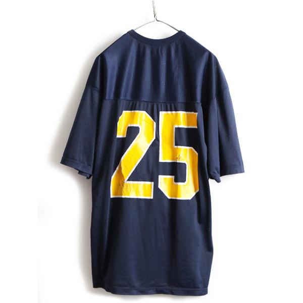 90s USA製 オールド □ チャンピオン メッシュ フットボール Tシャツ