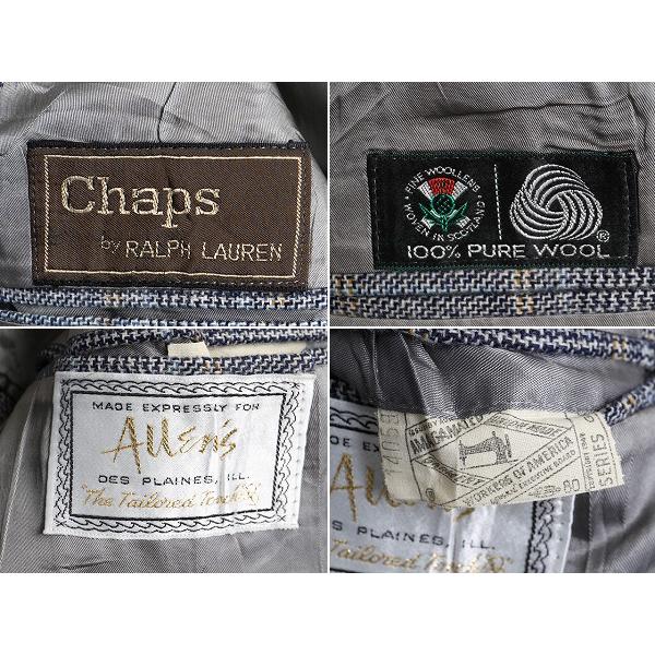80s USA製 ビンテージ □ CHAPS ラルフローレン チェック ウール