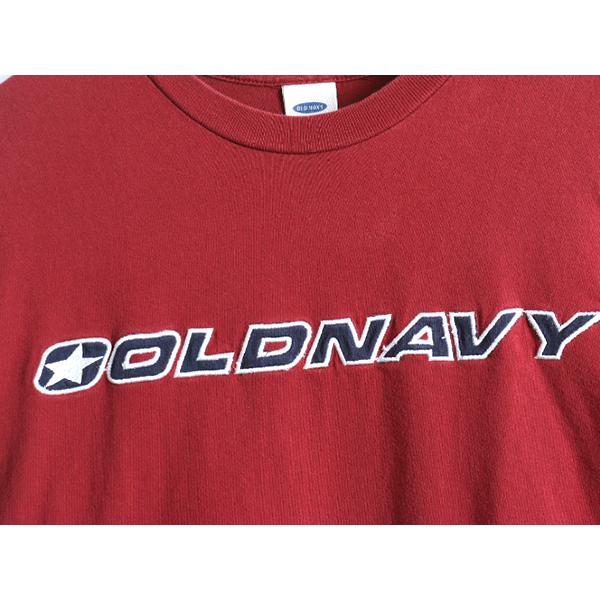 00s オールド □ OLDNAVY オールドネイビー ロゴ刺繍 長袖 Tシャツ 
