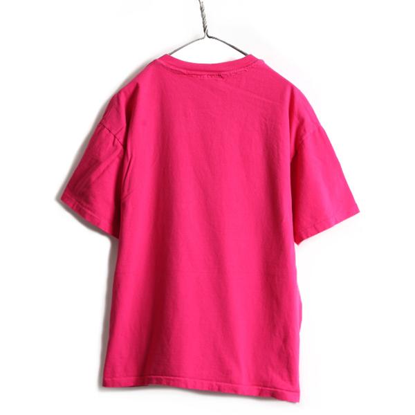 90s USA製 大きいサイズ XL ■ ディズニー オフィシャル ミッキー 刺繍 半袖 Tシャツ ( メンズ レディース ) 古着 90年代 オールド ピンク｜tzdfb97470｜06