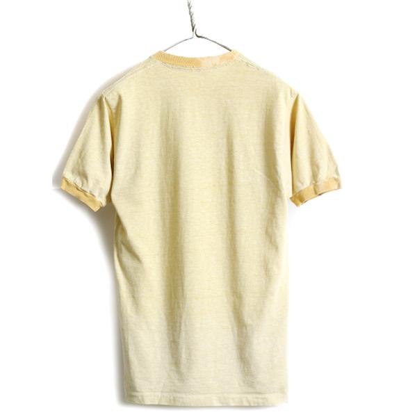70s USA製 ビンテージ □ スプルース 無地 リンガー 半袖 Tシャツ ( M