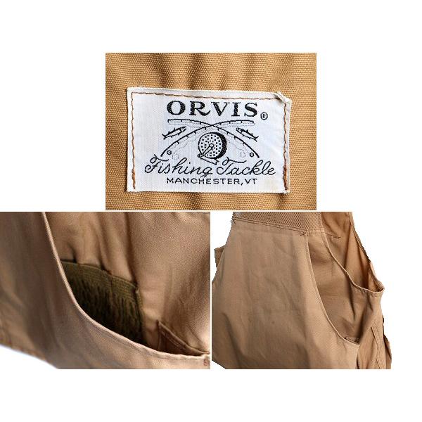 50s 60s ビンテージ ■ オービス ハンティング ベスト メンズ M 程/ ORVIS フィッシング アウトドア 重ね着 前開き ベージュ 50年代 60年代｜tzdfb97470｜04