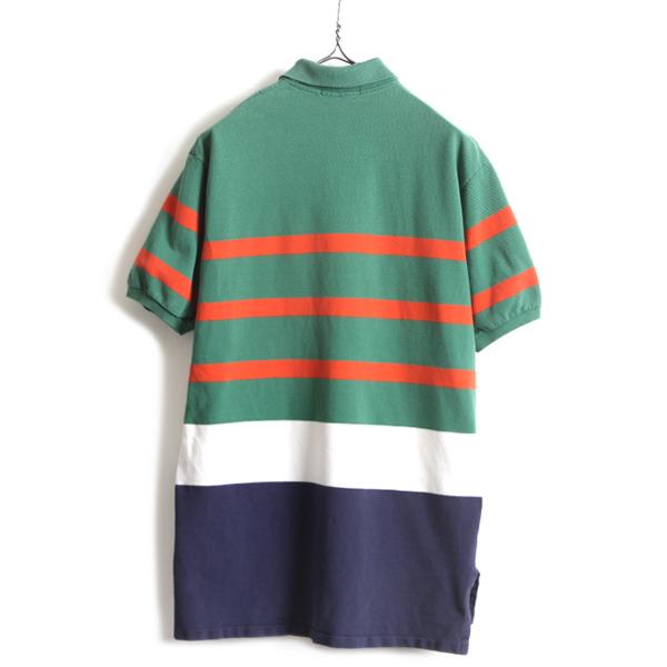 90s USA製 □ POLO ポロ ラルフローレン マルチカラー ボーダー 半袖