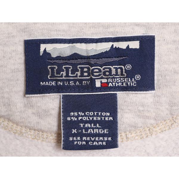 90s USA製 エルエルビーン ラッセル 別注 ヘンリーネック スウェット メンズ XL / LLBEAN RUSSELL トレーナー 裏起毛 大きいサイズ 杢灰 灰｜tzdfb97470｜05