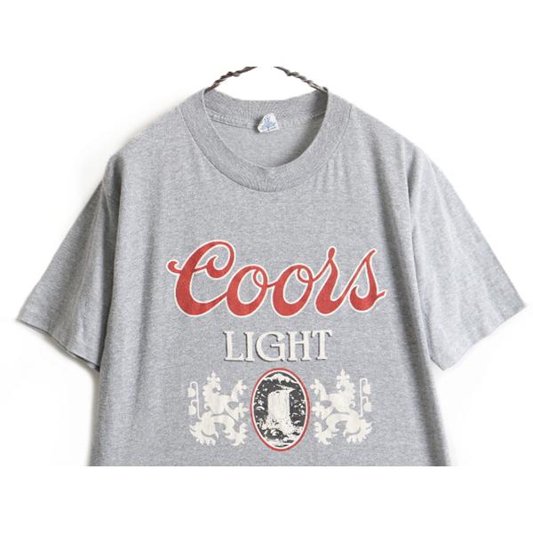 80s USA製 ビンテージ □ クアーズ プリント 半袖 Tシャツ ( メンズ L