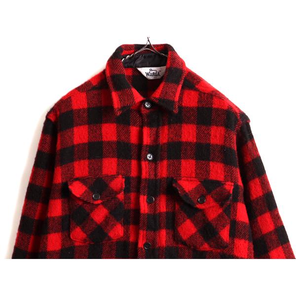 60s woolrich ウールリッチ ブロックチェック ネルシャツ-