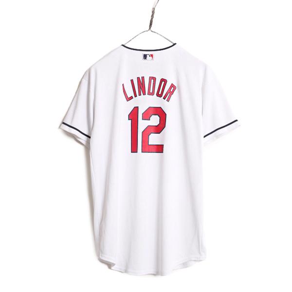 MLB オフィシャル インディアンズ ベースボール シャツ ボーイズ XL メンズ S 程 ユニフォーム ゲームシャツ メジャーリーグ 半袖シャツ 白｜tzdfb97470｜09