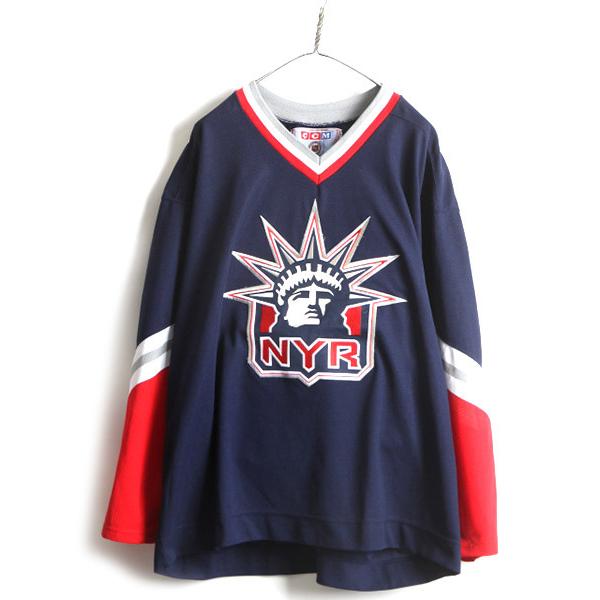 大きいサイズ XXL CCM NHL オフィシャル ニューヨーク レンジャーズ アイスホッケー ジャージ ( メンズ ) 古着 ゲームシャツ