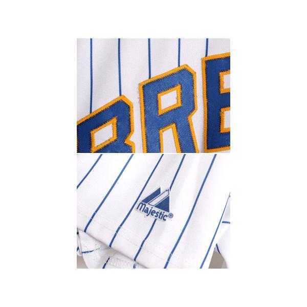 MLB オフィシャル Majestic ブルワーズ ベースボール シャツ メンズ M / 古着 ユニフォーム ゲームシャツ メジャーリーグ 半袖シャツ 野球｜tzdfb97470｜04