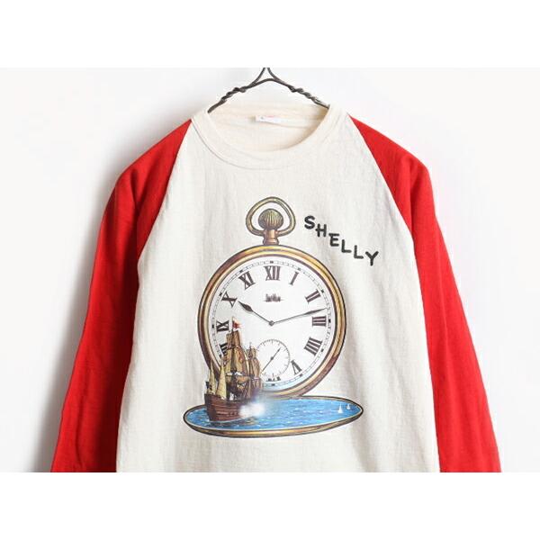 60's ビンテージ □ HANE SPORT アート プリント ラグラン ベース
