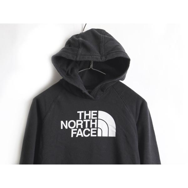 希少サイズ S 人気 黒 ■ ノースフェイス ビッグ ロゴ プリント スウェット フード パーカー ( レディース ) 古着 The North Face 裏起毛｜tzdfb97470｜02