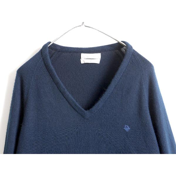 80's USA製 大きいサイズ XL □ クリスチャン ディオール Vネック