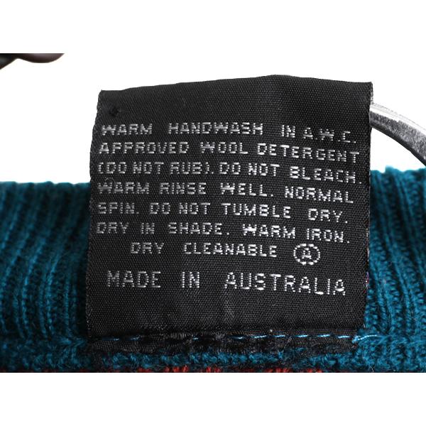 90s オーストラリア製 □ EMAROO 3D 立体編み ウール ニット セーター 