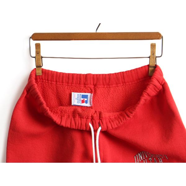 90s USA製 □ RUSSELL ラッセル カレッジ プリント スウェット パンツ