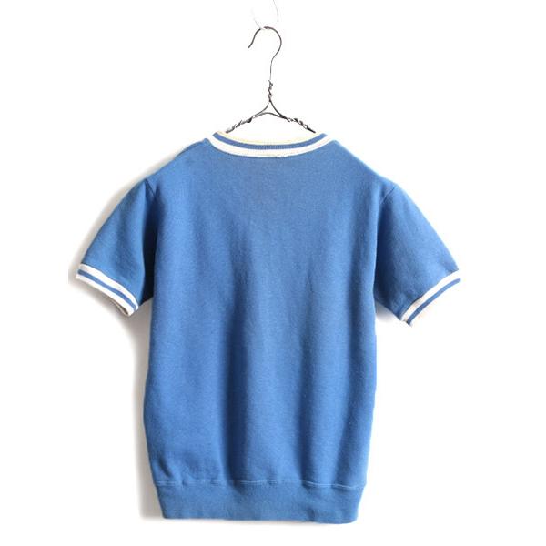 60s ランタグ □ チャンピオン フロッキー プリント Vネック 半袖