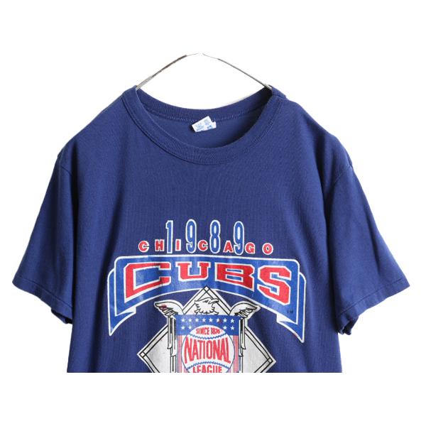 80s USA製 ■ チャンピオン MLB カブス プリント 半袖 Tシャツ メンズ L 小さめ M 程 80年代 ビンテージ Champion メジャーリーグ 大リーグ｜tzdfb97470｜02