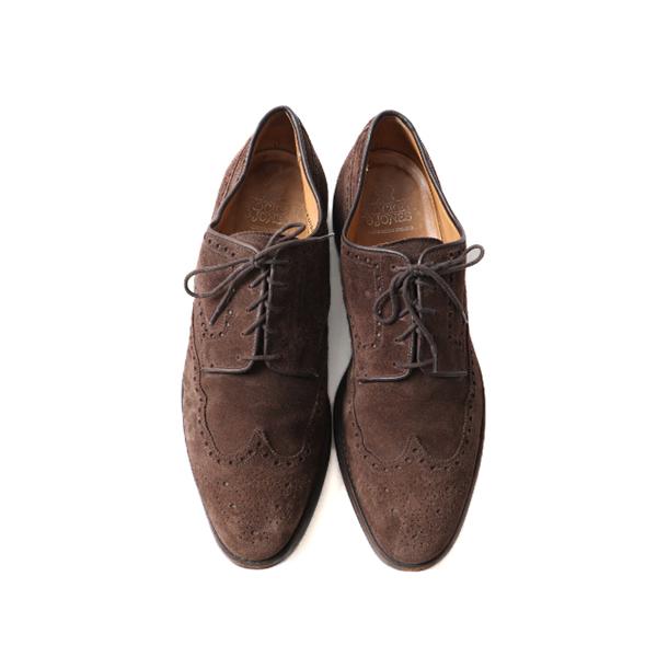 英国製 □ CROKETT＆JONES 本革 スエード レザー ウイングチップ 