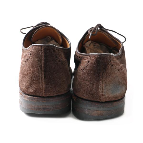 英国製 □ CROKETT＆JONES 本革 スエード レザー ウイングチップ 