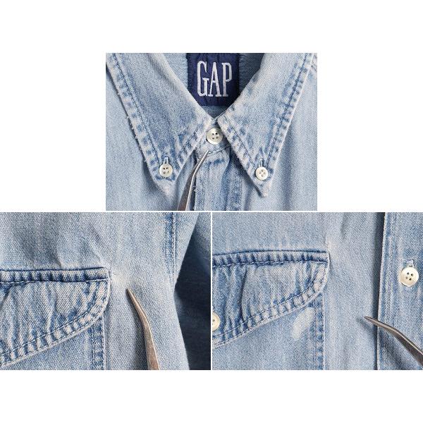 90s □ OLD GAP オールド ギャップ ボタンダウン 長袖 デニム シャツ