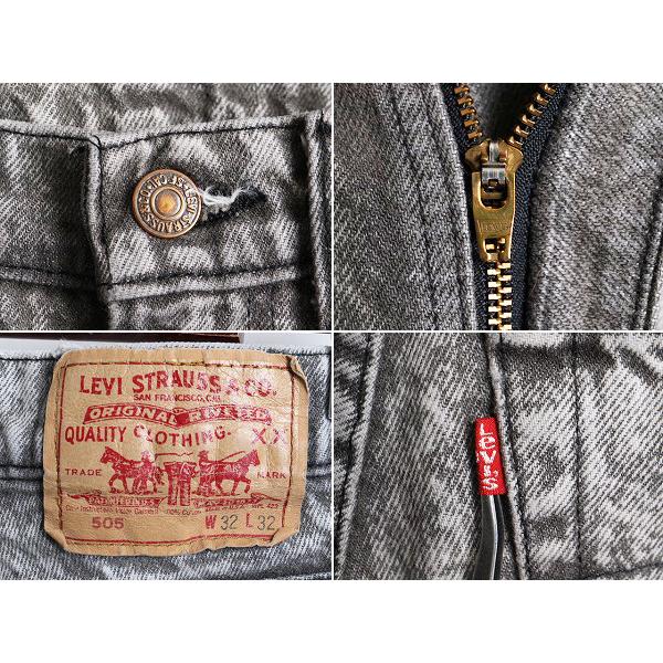 80s USA製 リーバイス 505 0286 ケミカルウォッシュ ブラック デニム