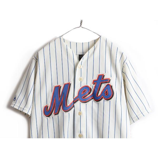 MLB オフィシャル □ Majestic ニューヨーク メッツ ストライプ 半袖