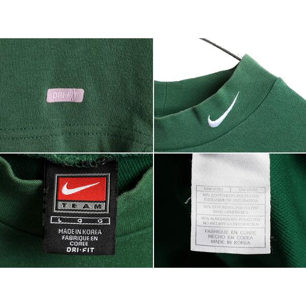 00s ■ TEAM NIKE モックネック 長袖 Tシャツ ( メンズ L ) 古着 00年代 オールド ナイキ ロンT DRI FIT スウォッシュ ハイネック グリーン｜tzdfb97470｜04