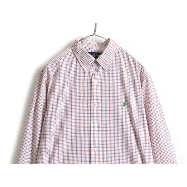 90s オールド □ ラルフローレン チェック 長袖 ボタンダウン シャツ
