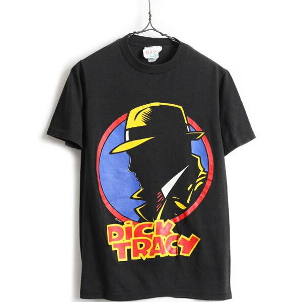 90's ■ ディズニー オフィシャル DICK TRACY ディック トレイシー プリント 半袖 Tシャツ ( メンズ レディース S 程) 古着 90年代 キャラT｜tzdfb97470