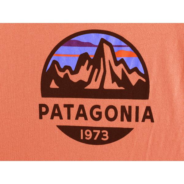 大きいサイズ XL ■ パタゴニア プリント 半袖 Tシャツ メンズ / PATAGONIA アウトドア ロゴT プリントTシャツ スリムフィット テラコッタ｜tzdfb97470｜03