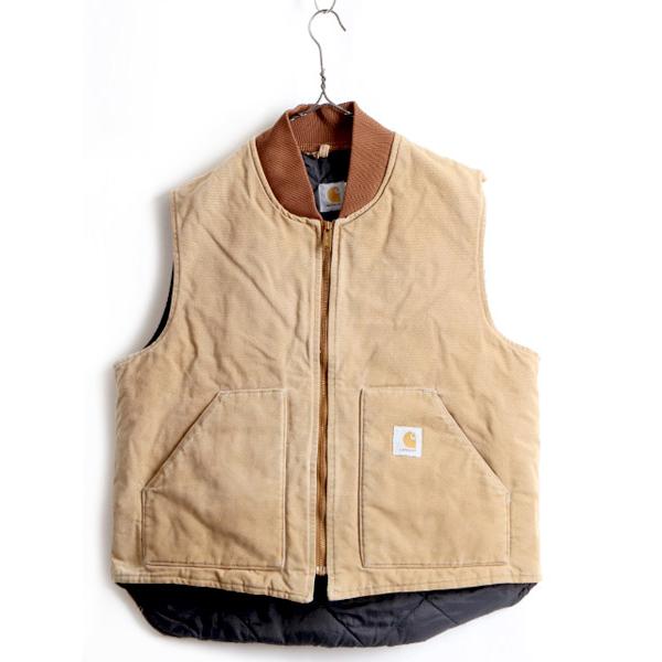 80s 90s USA製 大きいサイズ XL カーハート 中綿 ダック ベスト ( メンズ ) 古着 80年代 90年代 CARHARTT