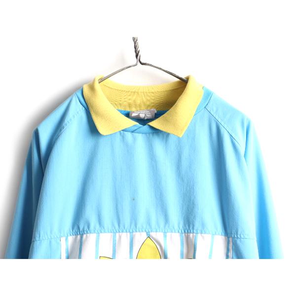 80's ビンテージ □ Adidas アディダス トレフォイル ロゴ プリント 襟