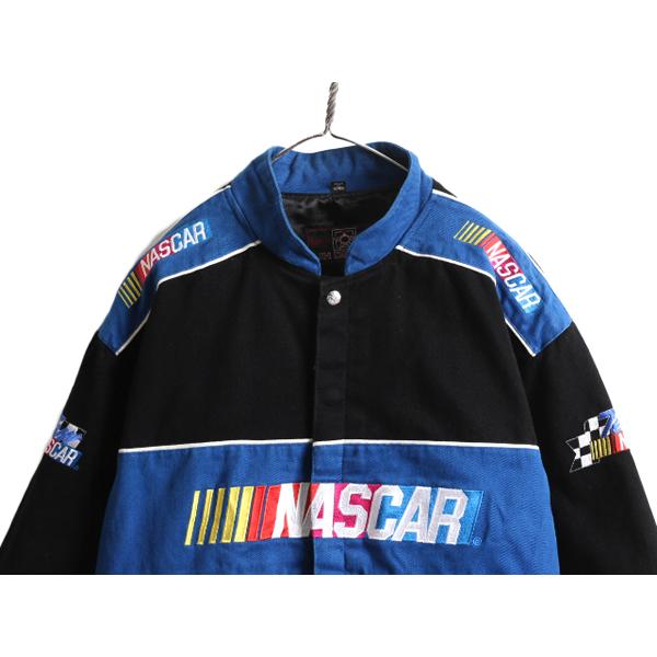 90s ジェフハミルトン ナスカー コットン レーシング ジャケット メンズ L 古着 NASCAR JH DESIGN ブルゾン ジャンパー モータースポーツ｜tzdfb97470｜02