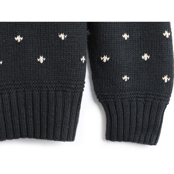 90's 手編み □ POLO ポロ ラルフローレン ノルディック 総柄 リネン