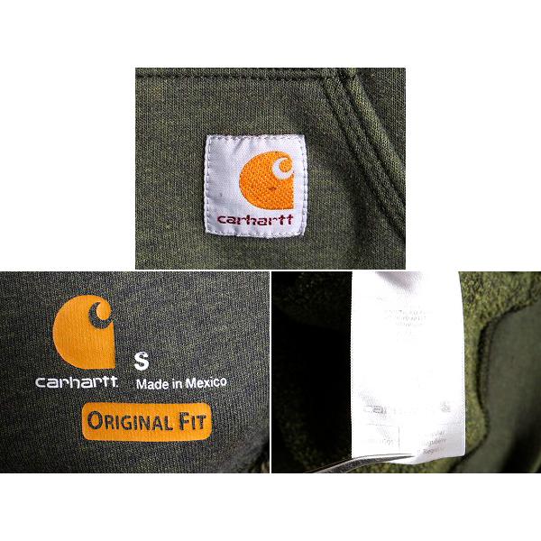 希少サイズ S ■ カーハート 袖 プリント スウェット フード パーカー ( メンズ ) 古着 CARHARTT トレーナー スエット プルオーバー 裏起毛｜tzdfb97470｜04