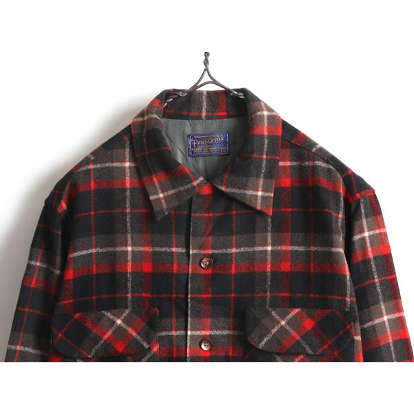 50s USA製 ビンテージ □ ペンドルトン チェック ループ留め オープン
