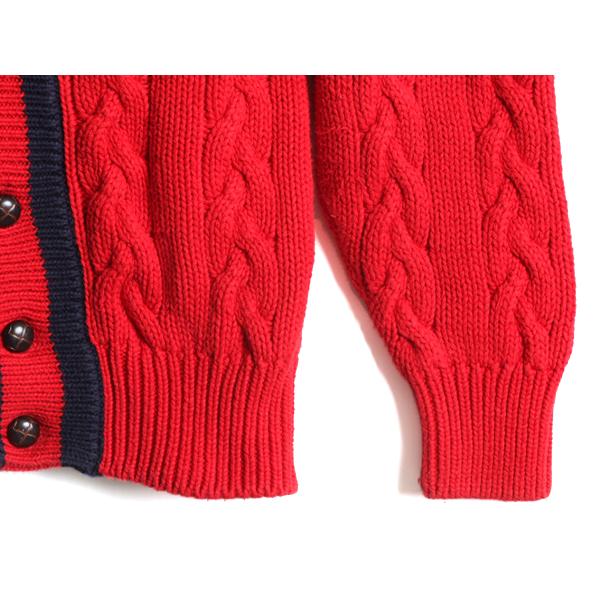 90s □ OLD GAP コットン チルデン ニット カーディガン ( メンズ L