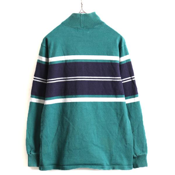 80s USA製 希少サイズ S □ エルエルビーン タートルネック ボーダー