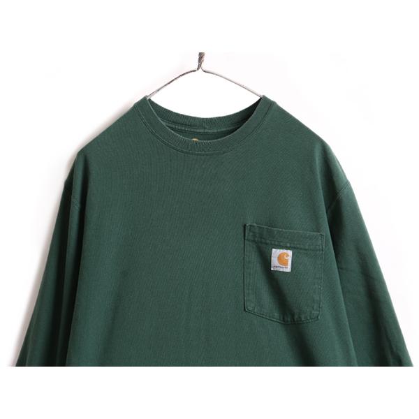 □ カーハート ポケット付き 長袖 Tシャツ ( メンズ M ) 古着 CARHARTT