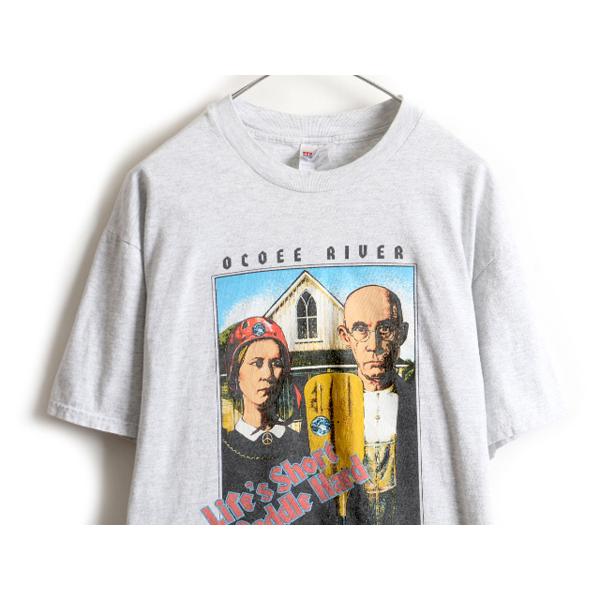 90s USA製 オールド ☆ アート パロディ プリント 半袖 Tシャツ