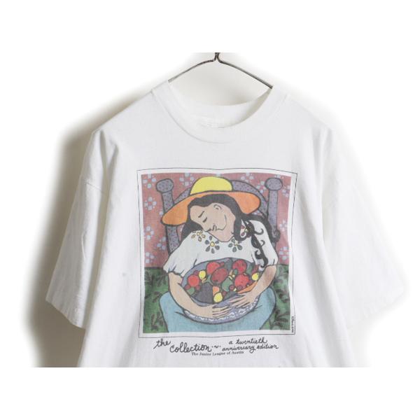 90s USA製 大きいサイズ XL ☆ 絵画 アート プリント 半袖 Tシャツ
