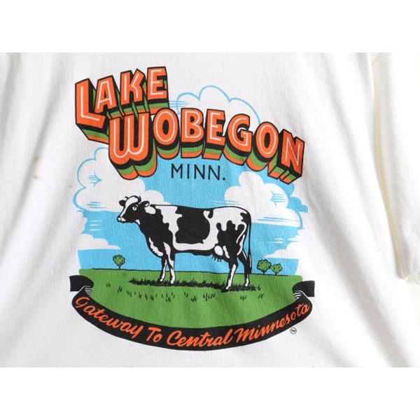 90s USA製 ☆ ウシ アニマル プリント 半袖 Tシャツ ( メンズ L ) 古着