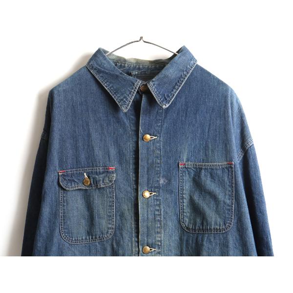 60 S ビンテージ 大きいサイズ Xl ガチャポケ インディゴ デニム カバーオール ジャケット メンズ 男性 古着 60年代 ワーク ストア Wdc Master Plan 通販 Yahoo ショッピング