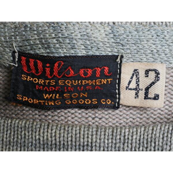 40's ★ Wilson ウィルソン ボートネック レタード ワッペン ウール ニット セーター ( メンズ 男性 42 ) 40年代