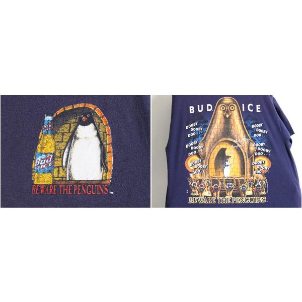 90s ☆ バドワイザー 企業 ロゴ 両面 プリント 半袖 Tシャツ ( メンズ