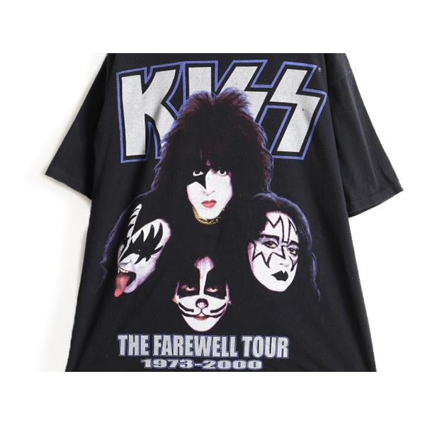 00's オールド ★ KISS キッス 2000 ツアー 両面 プリント 半袖 Tシャツ ( メンズ L ) 古着 00年代 ロックT バンドT  バンT 半袖Tシャツ 黒