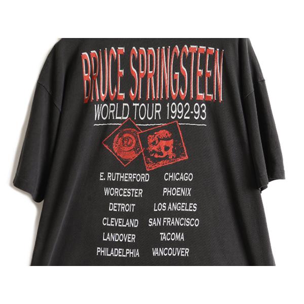 90s USA製 大きいサイズ XL ★ ブルーススプリングスティーン ツアー プリント 半袖 Tシャツ ( メンズ ) 古着 Bruce Springsteen 黒 バンド｜tzdfb97470｜07